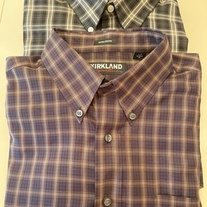 2 Mens Kirkland Signature Long Sleeve Shirts